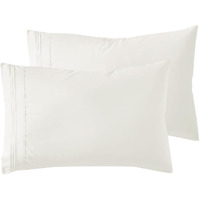 Nestl Off White Pillow Cases Queen Size Set Of 2, Soft Queen Pillow Case, 1800 Microfiber Queen Pillow Cases 2, Pillowcases Queen, Envelope Closure Pillowcase, Pillow Covers Queen Size, 20X30 Inches