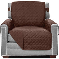 Sofa Shield Patented Chair Slip Cover, Large Cushion Protector, Reversible Stain And Dog Tear Resistant Slipcover, Quilted Microfiber 23??Seat, Washable Covers For Dogs Pets Kids, Chocolate