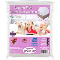 Superior Extra Heavy 8 Gauge Vinyl Mattress Protector Zippered Encasement Cover 100% Waterproof Queen