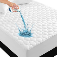Unilibra King Size Mattress Cover Waterproof, Quilted Fitted Mattress Pad Protector With Deep Pocket Up To 18 Inches, Breathable Soft Hollow Cotton Filling Mattress Topper For King Size Bed
