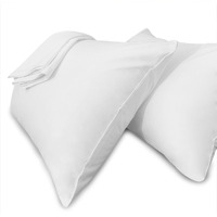 Precoco White Pillow Cases Standard Size-100% Cotton Pillowcase Covers With Zipper Hidden, Breathable & Ultra Soft/Pillow Covers For Easy Care, Set Of 2