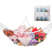 Kohuijoo Jumbo Toy Hammock Stuffed Animals And Toy Storage Hammock Net 70"" Wall Sling Corner Extra Large Kids Children Mesh Toy Net Organizer White