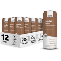 Slate Milk - High Protein Shake, Mocha Latte, 20G Protein, 0G Added Sugar, 175Mg Caffeine, Lactose Free, Keto, All Natural (11 Oz, 12-Pack)