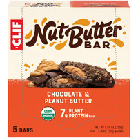 Clif Nut Butter Bar - Chocolate Peanut Butter - Filled Energy Bars - Non-Gmo - Usda Organic - Plant-Based - Low Glycemic - 1.76 Oz. (5 Pack)