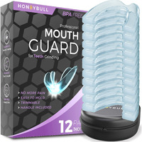 Honeybull Mouth Guard For Grinding Teeth [12 Pack] 1 Size For Heavy Grinding  Comfortable Custom Mouth Guard For Clenching Teeth At Night, Bruxism, Whitening Tray & Guard