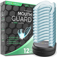 Honeybull Mouth Guard For Grinding Teeth [12 Pack] 1 Size For Light Grinding  Comfortable Custom Mouth Guard For Clenching Teeth At Night, Bruxism, Whitening Tray & Guard