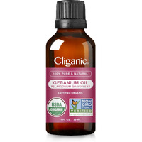 Cliganic Organic Geranium Essential Oil, 100% Pure Natural For Aromatherapy  Non-Gmo Verified