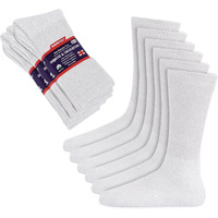 Diamond Star Diabetic Socks, Non-Binding Circulatory Cushion Cotton Crew Diabetic Socks For Men Women (As1, Numeric, Numeric 10, Numeric 13, Regular, Regular, 6 Pairs White)