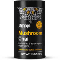 Inner Elevate Mushroom Chai - Ultimate Coffee Alternative - Adaptogenic Mushroom Tea Drink With Lion's Mane, Cordyceps, Chaga, Reishi, Turkey Tail (30 Servings)