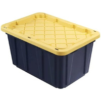Hdx Tough Polypropylene Plastic 27 Gal. Storage Tote In Black (5-Pack)