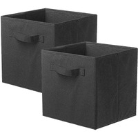 Shellkingdom Storage Bins, Foldable Fabric Storage Cubes And Cloth Storage Organizer Drawer For Closet And Toys Storage,2 Pack(Black)