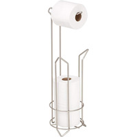 Bath Bliss Holder And Dispenser In Satin Nickel, Holds, Durable Iron Toilet Paper Reserve/Holder & Dispenser, Bathroom Storage For 4 Rolls Rust Resistant