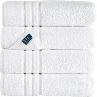 Hammam Linen White Bath Towels 4-Pack - 27X54 Soft And Absorbent, Premium Quality Perfect For Daily Use 100% Cotton Towel 600 Gsm