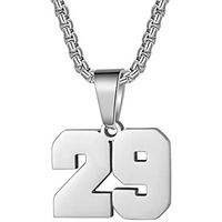 Number Necklaces Personalized Necklaces Silver Initial Number Pendant Stainless Steel Chain Movement Necklaces For Men Women (29)