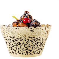 Yozatia 60Pcs Ivory Cupcake Wrappers, Lace Cupcake Liners Laser Cut Cupcake Papers For Wedding/Birthday Party Decoration (Ivory)