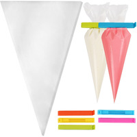 Lotfancy Pastry Piping Bags, Pack Of 100, 18 Inch Disposable Icing Bags With 5 Clips, Thickened Cake Decorating Bags For Cupcakes, Anti-Burst For All Size Tips Couplers