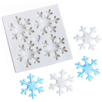 3D Christmas Theme Silicone Fondant Mold Snowflake Suger Cake Molds Chocolate Cake Decoration Mold (Style 1)