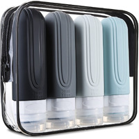 Mrsdry Travel Bottles For Toiletries, Tsa Approved 3Oz Travel Size Containers Bpa Free Leak Proof Refillable Liquid Silicone Squeezable Travel Accessories For Shampoo Conditioner Lotion (4 Pack)