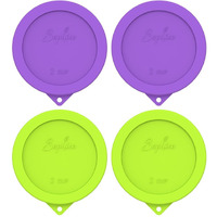 Sophico 2 Cup Round Silicone Storage Cover Lids Replacement For Pyrex 7200-Pc And Anchor Hocking Glass Bowls (Container Not Included) Green-Purple 4 Pack