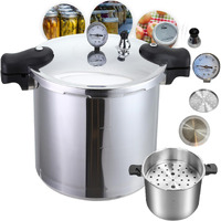 Denali Canning 23 Quart Pressure Canner & Cooker  Induction Compatible  Pressure Gauge & Pressure Regulator  Aluminum & Stainless Steel  Denali Is A Usa Company