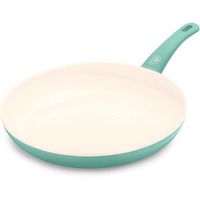 Greenlife Soft Grip Healthy Ceramic Nonstick 12"" Frying Pan Skillet, Pfas-Free, Dishwasher Safe, Turquoise