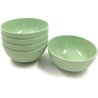 Set Of 5 Unbreakable Lightweight Rice Bowl, Premium Wheat Straw Cereal Bowl, Bowl Mouth 5.3Inch Soup Bowls, For Cereal, Soup And Fruit, Salad, Noodle, Dishwasher Safe (Green)