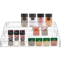Vaehold Acrylic Spice Rack, 3 Tier Clear Spice Rack Organizer For Cabinet, Vertical Spice Rack Kitchen Organizer Shelf For Countertop (3 Tier)