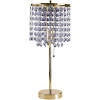 Sh Lighting Crystal Inspired Table Desk Lamp - Features Convenient Pull Chain - 19"" Tall Great For Bedrooms, Living Rooms, Or Offieces - Gold