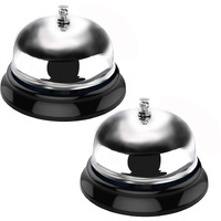 Call Bell, Service Bell Dinner Desk Bell For The Porter Kitchen Restaurant Bar Hotel Schools (2 Pack, Sliver)