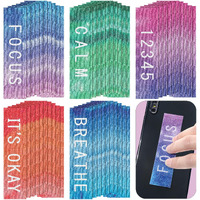 50 Pieces Anxiety Sensory Strips Textured Sensory Strips Tactile Rough Sensory Stickers Adhesive Tactile Fidget Tape Textured Sensory Strips For Desk, Adults Teens Anxiety Relief Toy (Tie Dye)