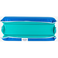 Kindermat, Jr. Daydreamer 2"" Thick Rest Mat, 4-Section Rest Mat, 44"" X 19"" X 2"", Blue/Teal With Grey Binding, Great For School, Daycare, Travel, And Home, Made In The Usa