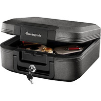 Sentrysafe Fireproof And Waterproof Safe Box With Key Lock, Fire And Water Chest Safe For Home, 0.28 Cubic Feet, 6.6 X 15.4 X 14.3 Inches, Cfw20201, Dark Grey, Medium