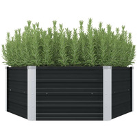 Vidaxl Raised Garden Bed Anthracite 50.8""X50.8""X17.7"" Galvanized Steel