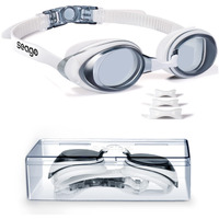 Seago Shortsighted Swimming Goggles Nearsighted Swim Goggles Anti Fog Uv Protection Fit For Adult Men Women Youth Junior, No Leaking Clear Vision Pool Swim Glasses Tinted Flat Lens With 3 Nose Pieces