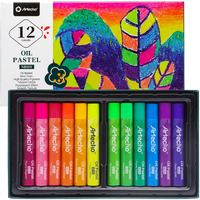 Artecho Neon Oil Pastels Set Of 12 Colors, Soft Oil Pastels For Art Painting, Drawing, Blending, Oil Crayons Pastels Art Supplies For Artists, Beginners, Students, Teachers