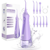 Sejoy Water Flossers For Teeth Cleaning, Water Flosser For Teeth Rechargeable Cordless, Electric Portable, 5 Cleaning Modes 8 Jet Tips, Ipx7 Waterproof, 230Ml, For Travel And Home