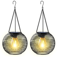 Solar Lantern Outdoor, Kagoling Upgraded Hanging Solar Lights Outdoor Garden Christmas Decorations Decorative Lighting Solar Powered Waterproof Tree Lantern For Garden Yard Patio Pathway, 2 Pack