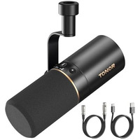 Tonor Dynamic Microphone, Usb/Xlr Pc Microphone For Podcast, Recording, Live Streaming & Gaming, Xlr Cardioid Studio Mic Music Voice-Over With Quick Mute, Headphone Output, Volume Control Td510