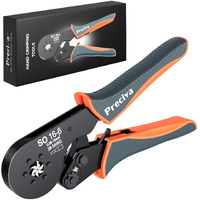 Hexagonal Ferrule Crimper, Preciva 16-6 Hexagonal Jaw Wire Crimping Pliers Awg 28-5 (008-16Mma) Self-Adjustable Ratchat Wire Crimping Tools For Wire Terminals Cables End-Sleeves