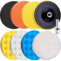 Siquk 9 Pieces Car Polishing Pad Kit 7 Inch Buffing Pads Foam Polish Pads Car Polisher Attachment For Drill