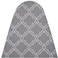 Encasa Ironing Board Covers (57X22) Drawstring Tightening With Thick 3 Mm Felt Padding, Easy Fit, Scorch Resistant, Printed - Grey Tiles
