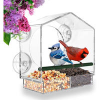 Mrcrafts Window Bird Feeder For Outside With Strong Suction Cups, Fits For Cardinals, Finches, Chickadees Etca