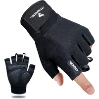 Atercel Workout Gloves For Men And Women, Exercise Gloves For Weight Lifting, Cycling, Gym, Training, Breathable And Snug Fit (Black, L)