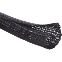 Alex Tech 25Ft - 34 Inch Cord Protector Wire Loom Tubing Cable Sleeve Split Sleeving For Usb Cable Power Cord Audio Video Cable - Protect Cat From Chewing Cords - Black