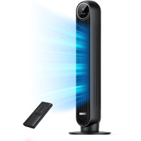 Dreo Tower Fan For Bedroom, 24Fts Velocity Quiet Floor Fan, 90A Oscillating Fans For Indoors With 4 Speeds, 4 Modes, 8H Timer, Standing Fans, Bladeless Fan, Black, Nomad One (Dr-Htf007)