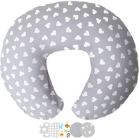 Niimo Nursing Pillow For Breastfeeding - Multifunctional Breast Feeding Pillows For Mom, Nursing Pillows For Breastfeeding, Baby Support, Breastfeeding Pillows, Removable Cover, Grey White Heart