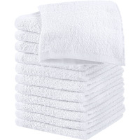 Utopia Towels Cotton Washcloths Set - 100% Ring Spun Cotton, Premium Quality Flannel Face Cloths, Highly Absorbent And Soft Feel Fingertip Towels (12 Pack, White)
