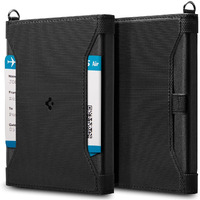 Spigen Life Passport Card Cover Holder Passport Wallet Travel Documents Organizer Protector Passport Holder Travel Accessories With Rfid Blocking Technology Sim Card Pin Included - Black