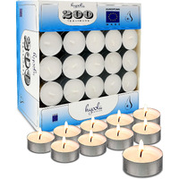 Hyoola Tea Lights Candles - 200 Bulk Candles Pack - Tea Candles Unscented- European Made Tealight Candles