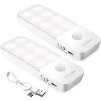 Motion Sensor Night Lights,Rechargeable Motion Sensor Light Indoor Dusk To Down Sensor,Cabinet Lights With Removable Magnetic Strip,Closet Lights For Wardrobe,Trunk,Bedroom,Stair,Hallway (2 Pack)